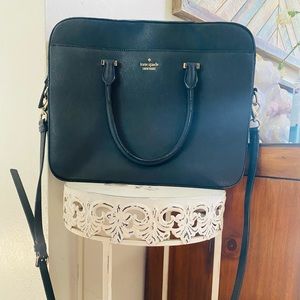 Kate Spade black laptop bag with removable strap